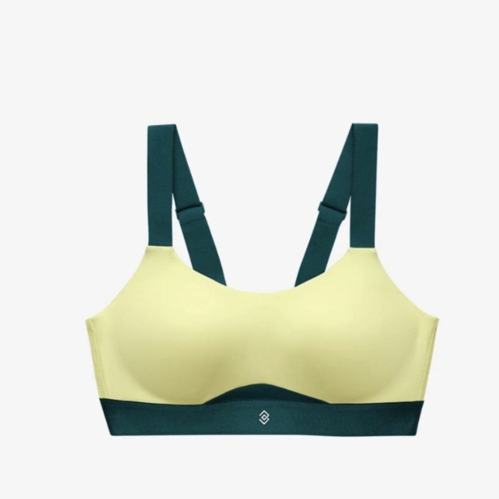 ThirdLove Yellow and Green Sports Bra Seamless Design